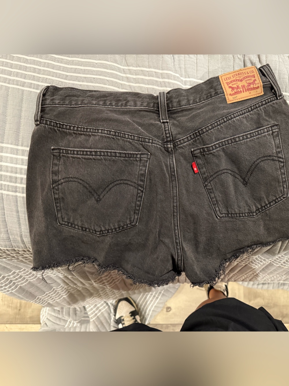 Levi's Black Denim Cutoff Jean Shorts